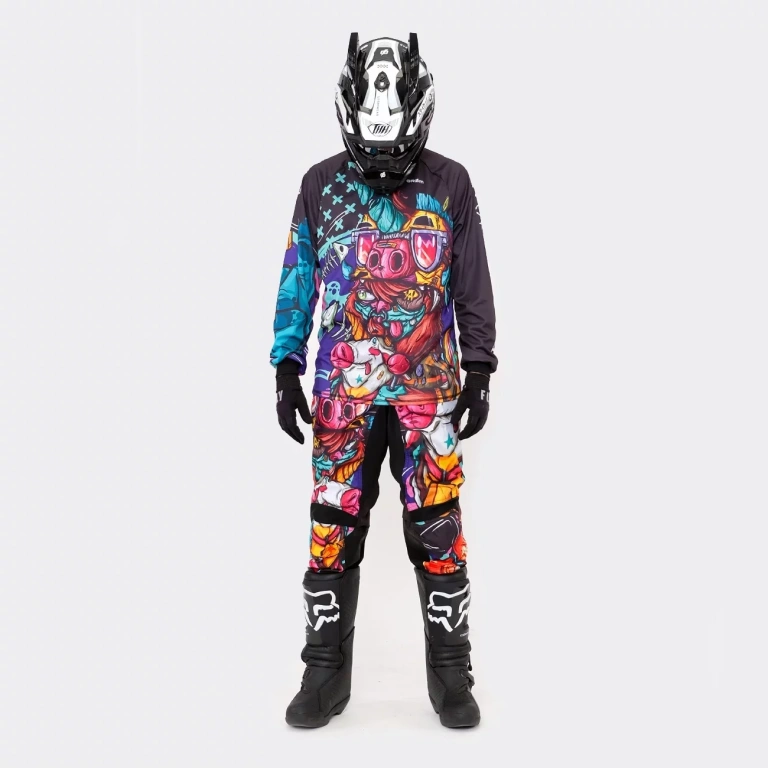 

Джерси + штаны Grom, SlowCow, 36/XL, Голубой;розовый;черный, SlowCow