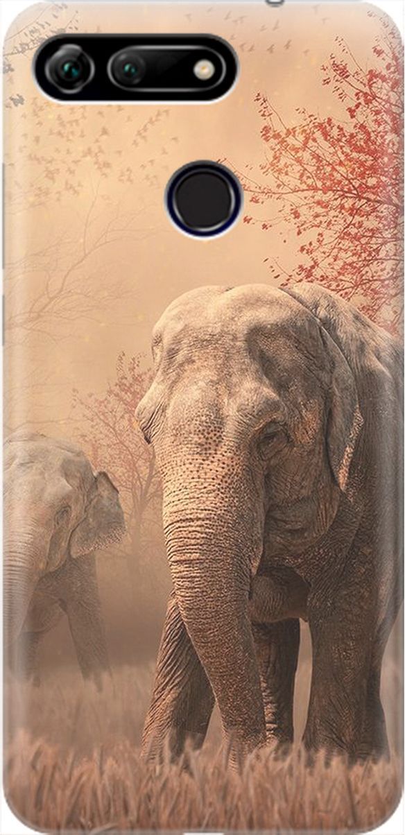 

Силиконовый чехол на Honor View 20 (V20) с принтом "Закатный песочный слон", Коричневый;черный, 1890
