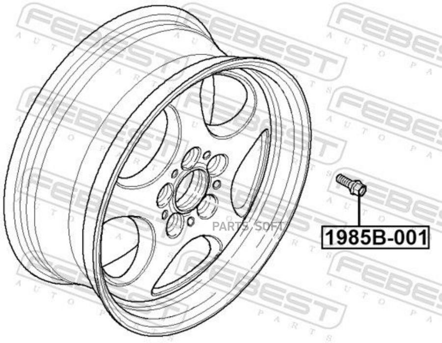 Болт Колесный 1985B-001 FEBEST 1985b001