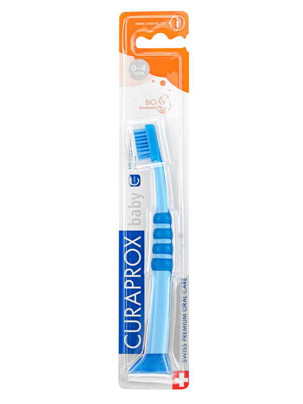 Зубная щетка Curaprox CS Baby голубой зубная щетка на палец happy baby silicone finger toothbrush с футляром aqua