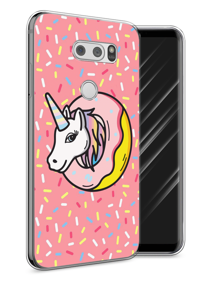

Чехол Awog на LG V30 "Единорог в пончике", Розовый;желтый;белый, 83050-2