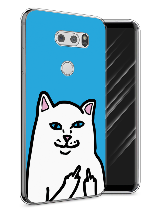 

Чехол Awog на LG V30 "Кот жесть", Белый;голубой;черный, 83050-9