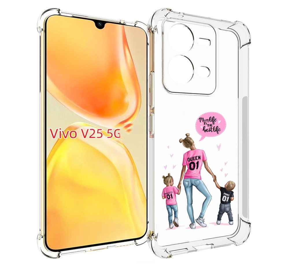 

Чехол MyPads Мама-королева женский для Vivo V25 5G / V25e, Прозрачный, Tocco