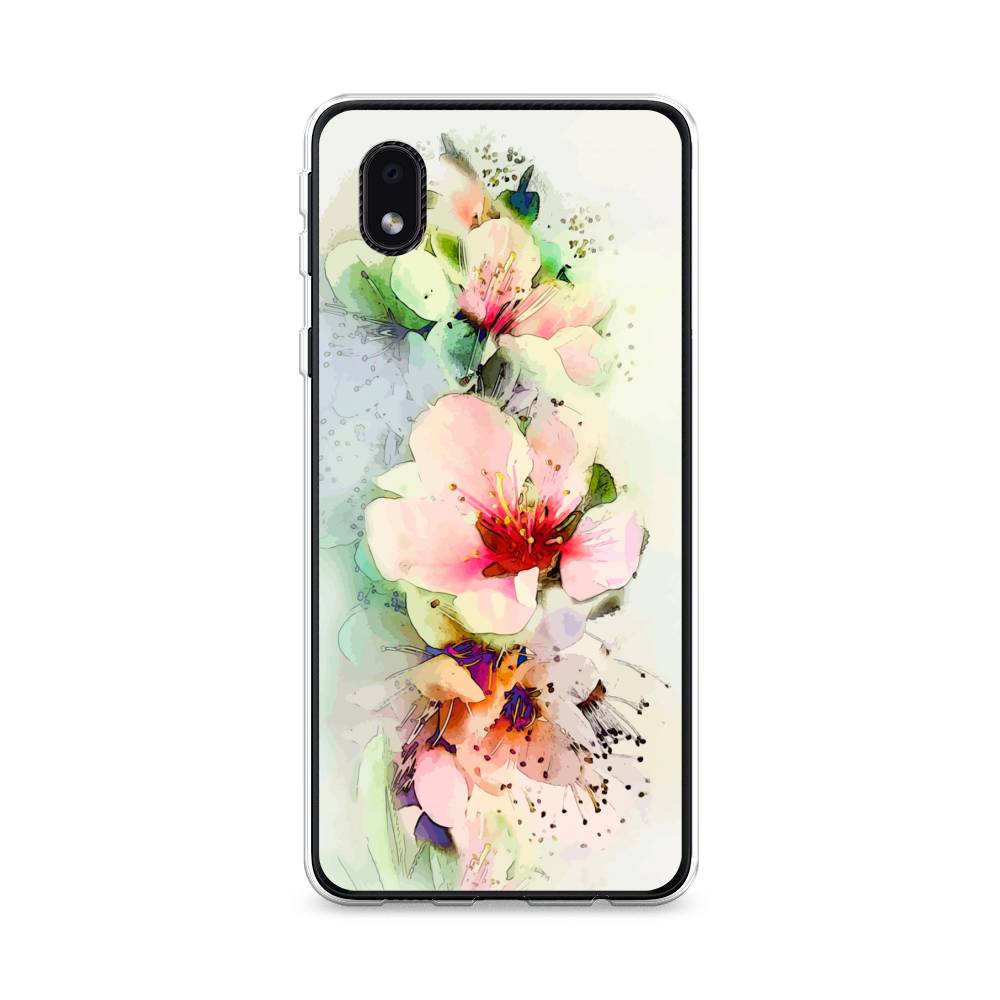 

Чехол на Samsung Galaxy A01 Core "Нежные цветы", Зеленый;розовый, 2101250-2