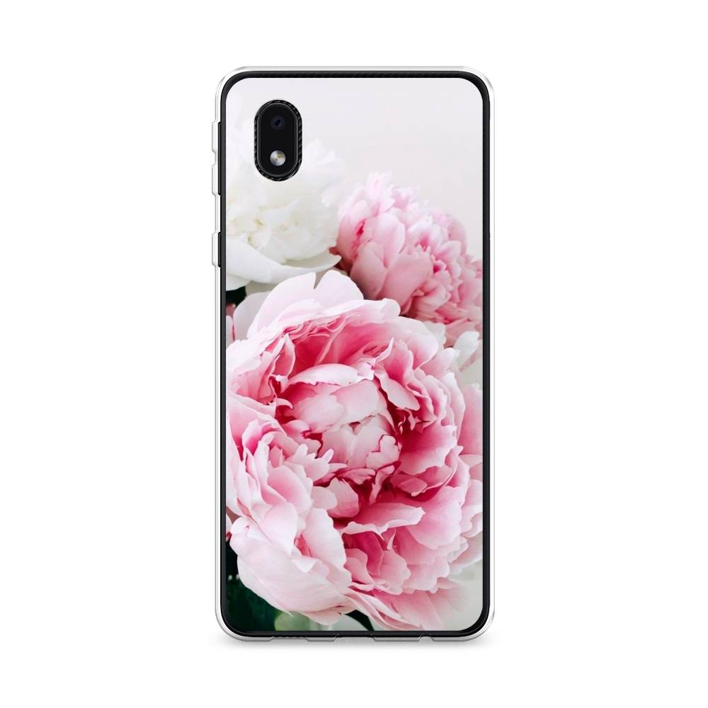 

Чехол на Samsung Galaxy A01 Core "Розовые и белые пионы", Розовый;белый, 2101250-2