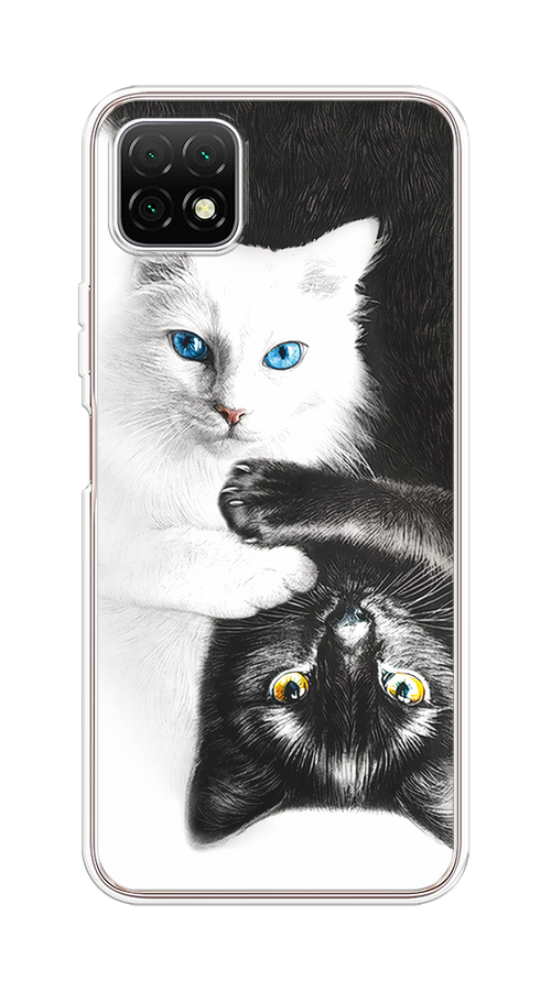 

Чехол на Wiko T3 "Коты Инь-Янь", Черный;белый;голубой, 3400150-1