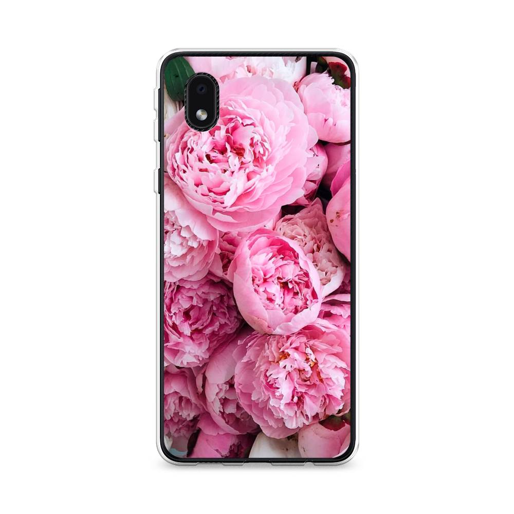 

Чехол на Samsung Galaxy A01 Core "Розовые пионы", Бежевый;розовый, 2101250-2