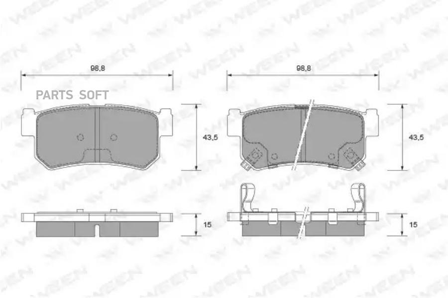 

Тормозные колодки дисковые задние SSANGYONG Actyon/Actyon Sports, Korando (KJ), Kyro WEEN