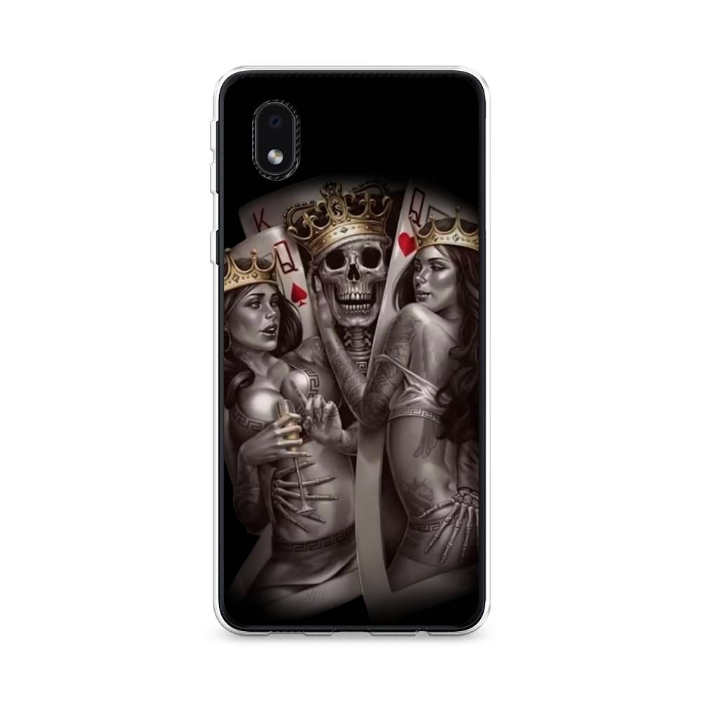 

Чехол на Samsung Galaxy A01 Core "Карты король и королевы", Серый;желтый, 2101250-6