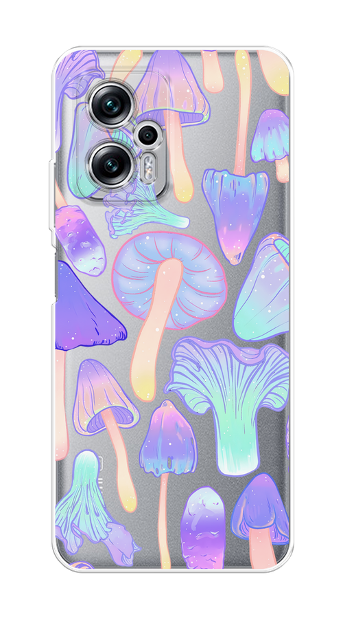 

Чехол на Xiaomi Poco X4 GT/Redmi Note 11T Pro "Пастельные грибы", Фиолетовый;голубой, 315250-1