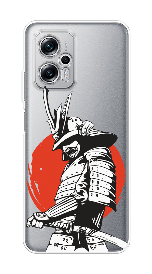 

Чехол на Poco X4 GT/Redmi Note 11T Pro "Самурай с катаной", Черный;красный;белый, 315250-1