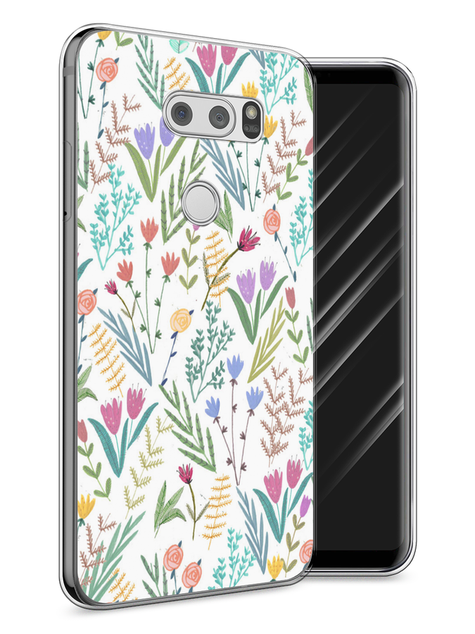 

Чехол Awog на LG V30 "Полевые цветы рисунок", Белый;зеленый, 83050-8