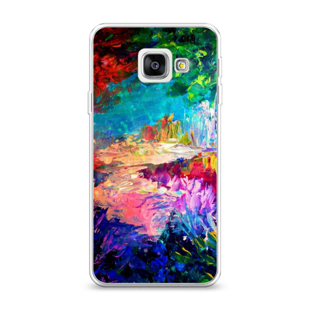 

Чехол на Samsung Galaxy A3 2016 "Лес-гуашь", Синий;розовый;зеленый, 20250-4