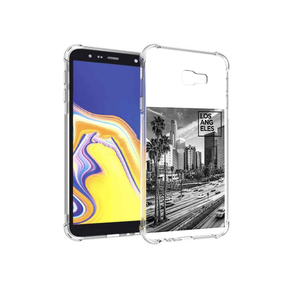 

Чехол MyPads Tocco для Samsung Galaxy J4+ (2018) черно белый лос анджелес, Прозрачный, Tocco