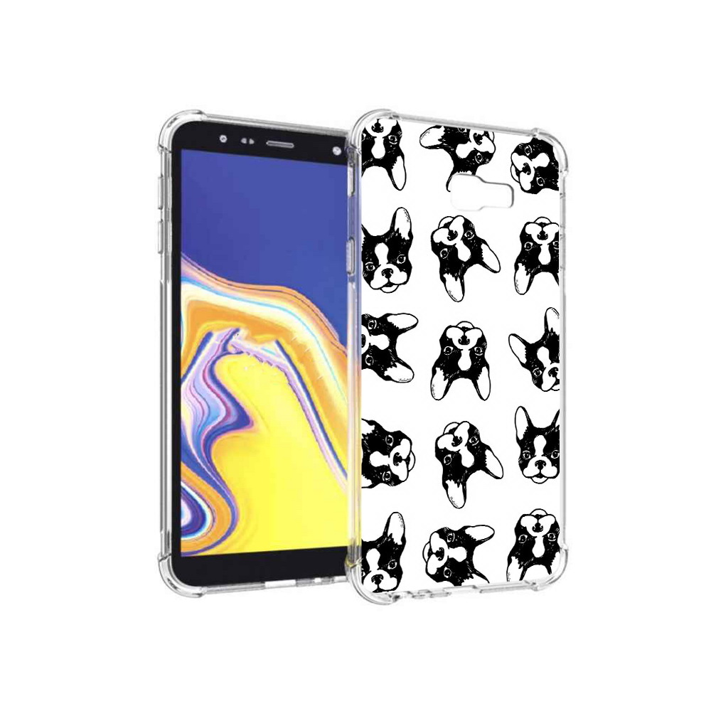 

Чехол MyPads Tocco для Samsung Galaxy J4+ (2018) черно белые собачки (PT118081.545.683), Прозрачный, Tocco
