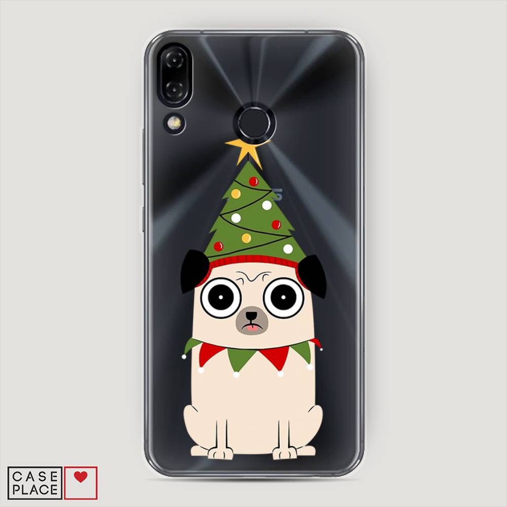 

Чехол на Asus Zenfone 5 ZE620KL "Собачка с ёлочкой", Бежевый;красный;зеленый, 43350-1