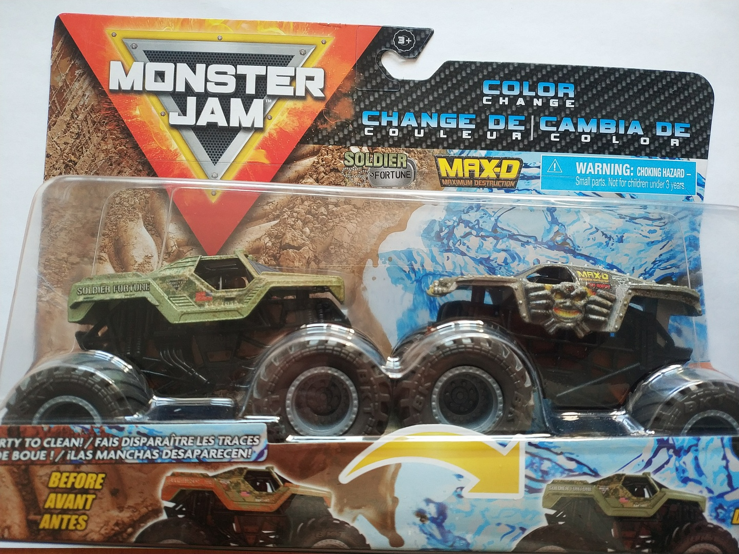 Машинки Monster Jam траки, меняющие цвет 1:64, 2шт,6044943 20129425