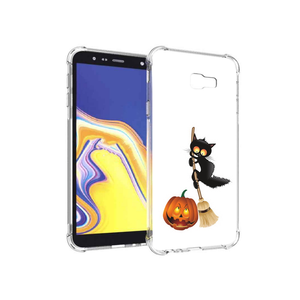 

Чехол MyPads Tocco для Samsung Galaxy J4+ (2018) хэлуинский котик (PT118081.545.667), Прозрачный, Tocco