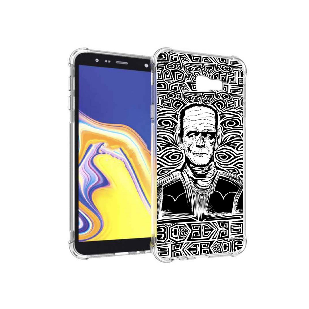 

Чехол MyPads Tocco для Samsung Galaxy J4+ (2018) франкенштейн черно белый, Прозрачный, Tocco