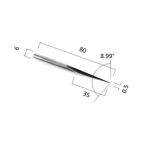 Фреза прямая двухзаходная конусная (плоский кончик) DJTOL N2ZXJ6350580 для станка ЧПУ