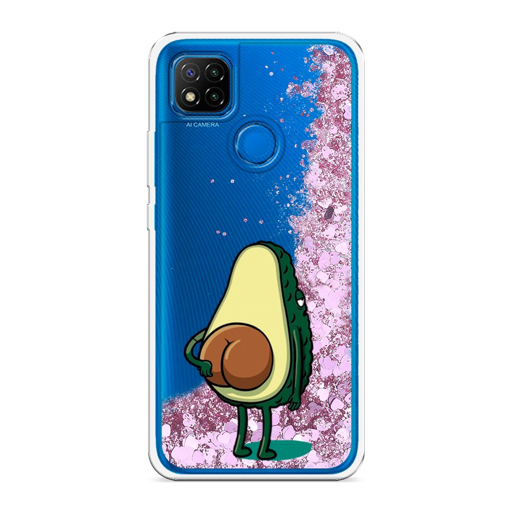 

Жидкий чехол с блестками "Попа авокадо" на Xiaomi Redmi 9C