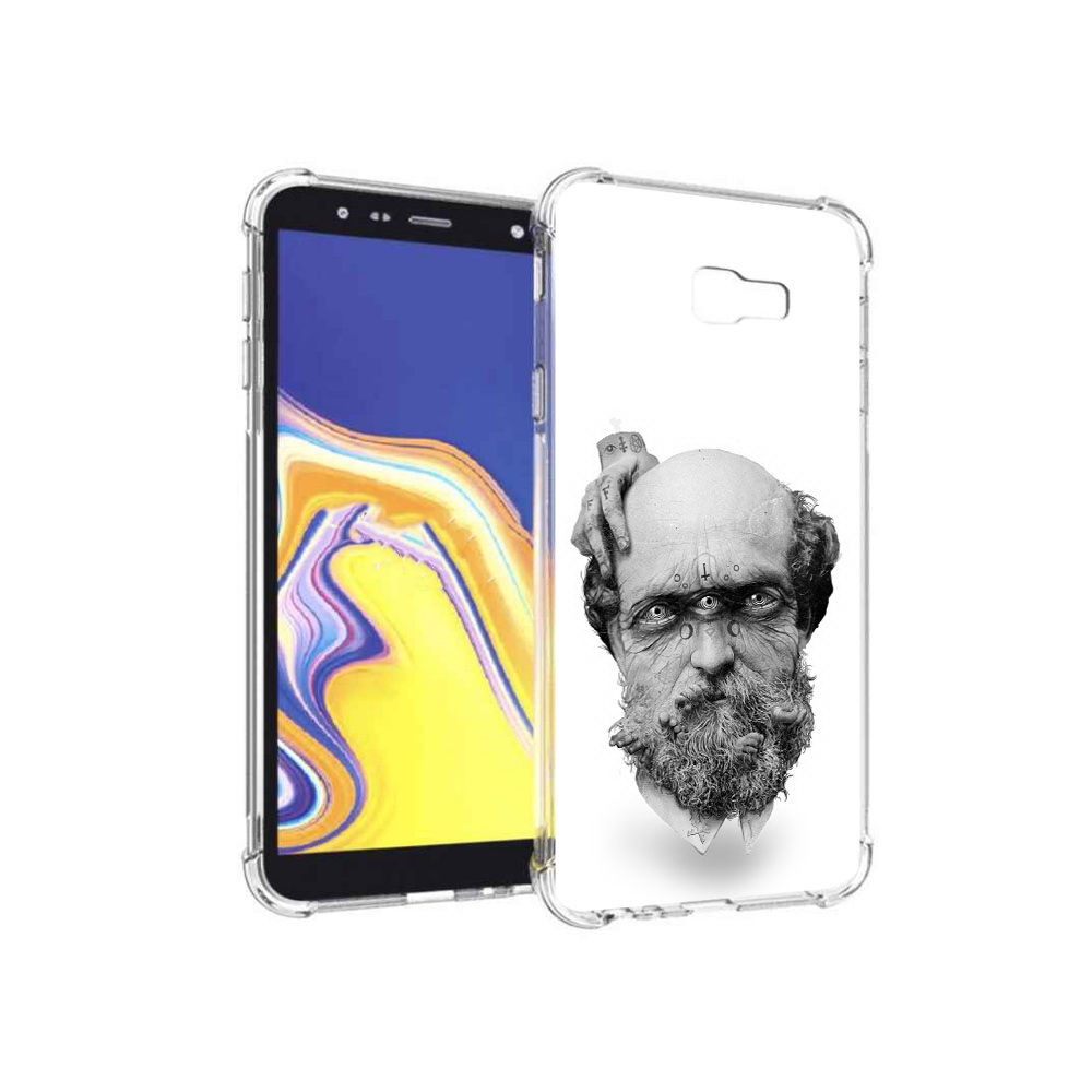 

Чехол MyPads Tocco для Samsung Galaxy J4+ (2018) страшный бородатый мужчина абстракция, Прозрачный, Tocco