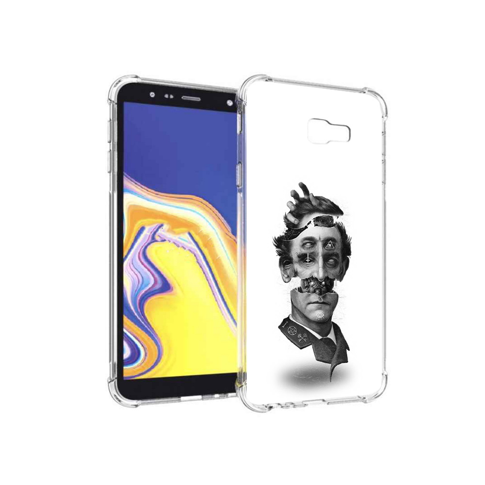 

Чехол MyPads Tocco для Samsung Galaxy J4+ (2018) страшное лицо абстракция, Прозрачный, Tocco