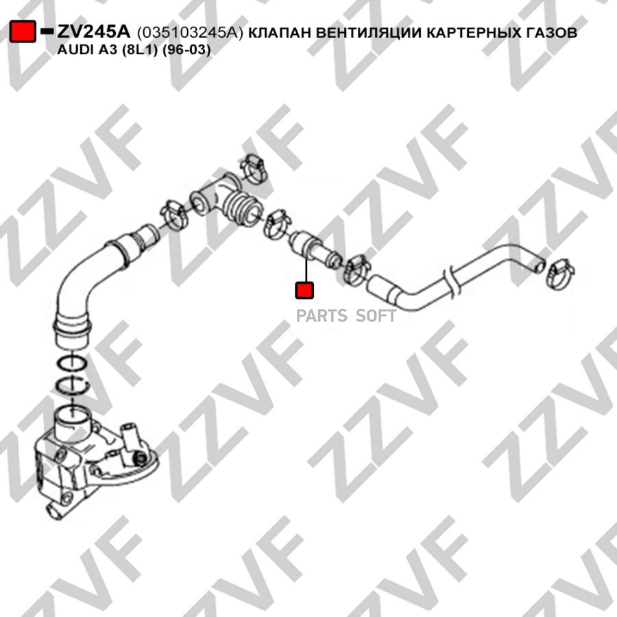 Клапан Вентиляции Картерных Газов Audi A3 8L1 9 1Шт ZZVF ZV245A