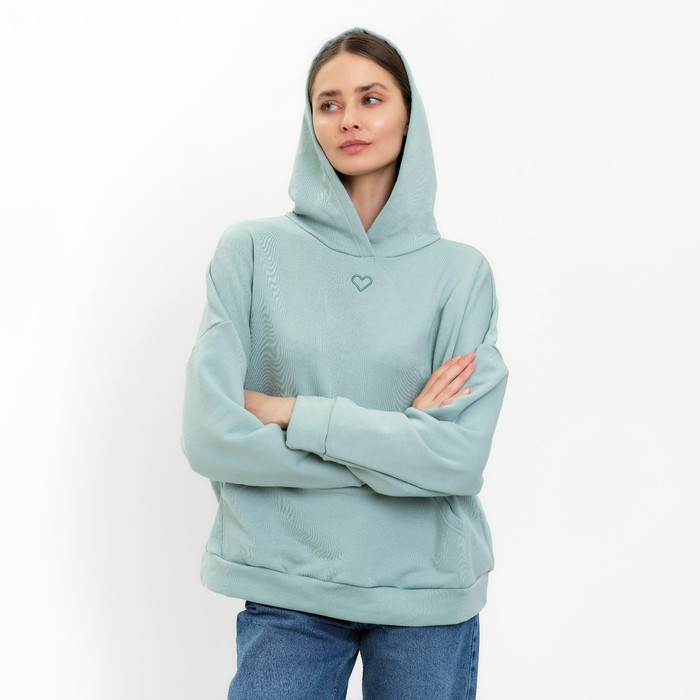 Худи женское MINAKU 000780219 бирюзовое 50, 52 RU