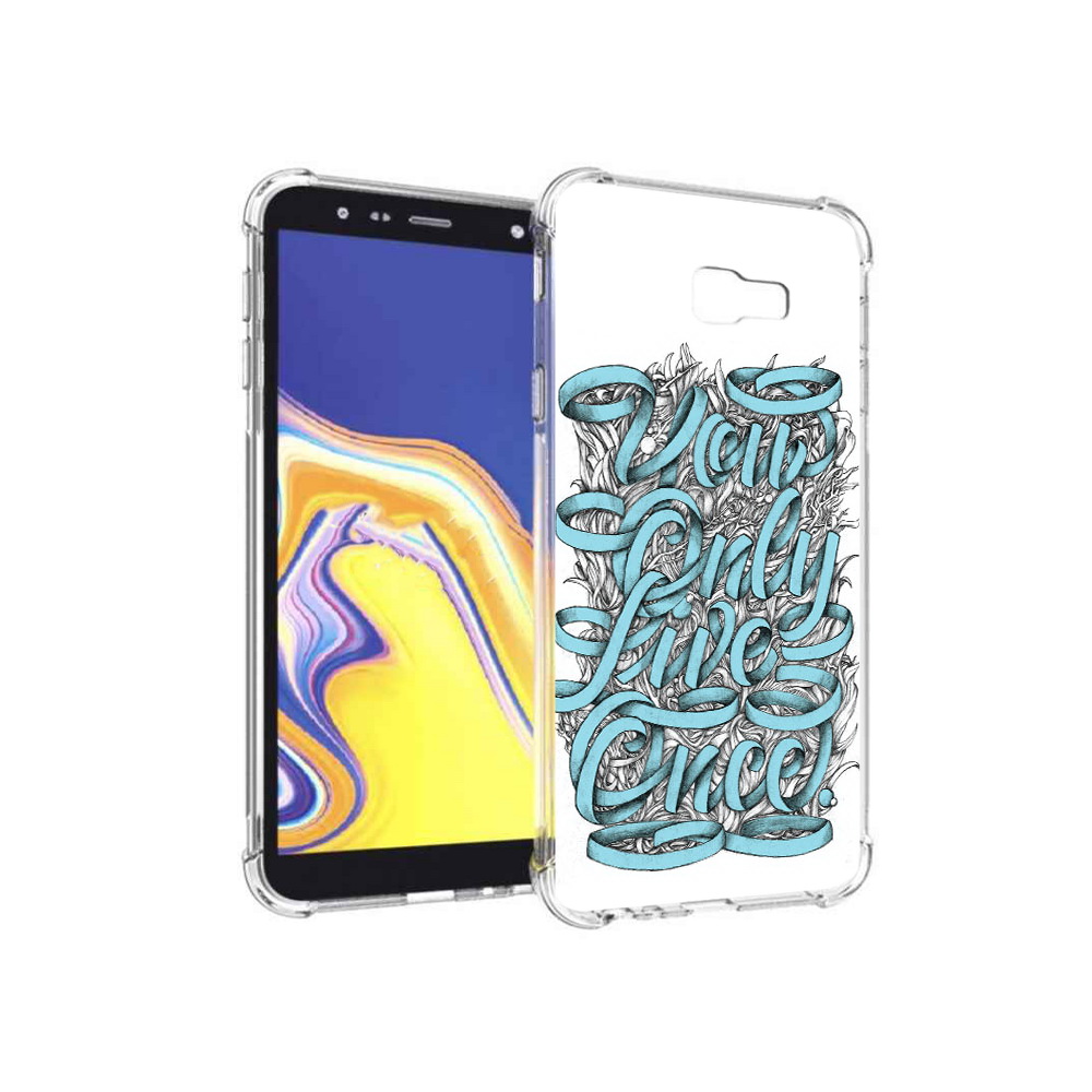 

Чехол MyPads Tocco для Samsung Galaxy J4+ (2018) слова из ленты абстракция, Прозрачный, Tocco