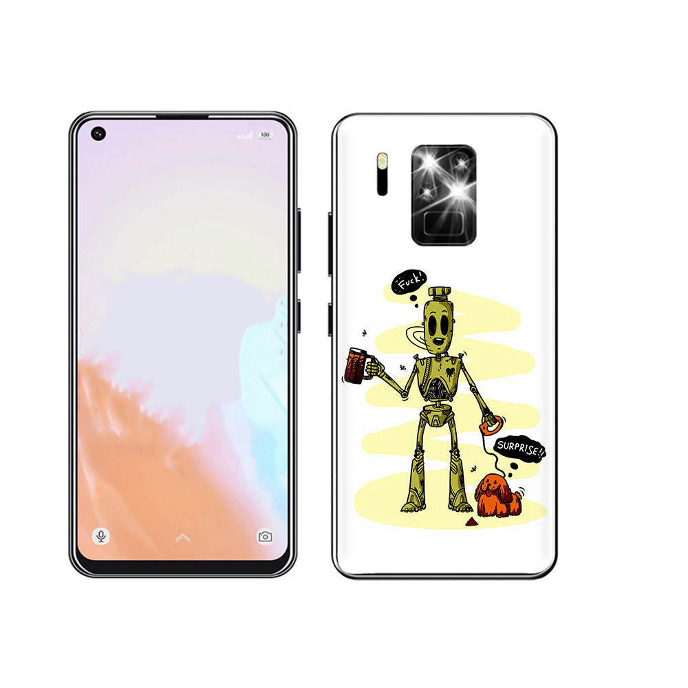 

Чехол MyPads Tocco для Oukitel C18 Pro прикольный робот, Прозрачный, Tocco