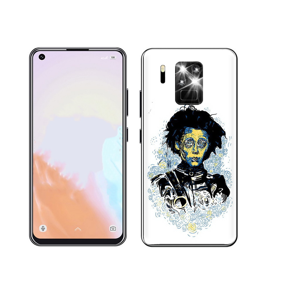 

Чехол MyPads Tocco для Oukitel C18 Pro парень черно-белый абстракция, Прозрачный, Tocco