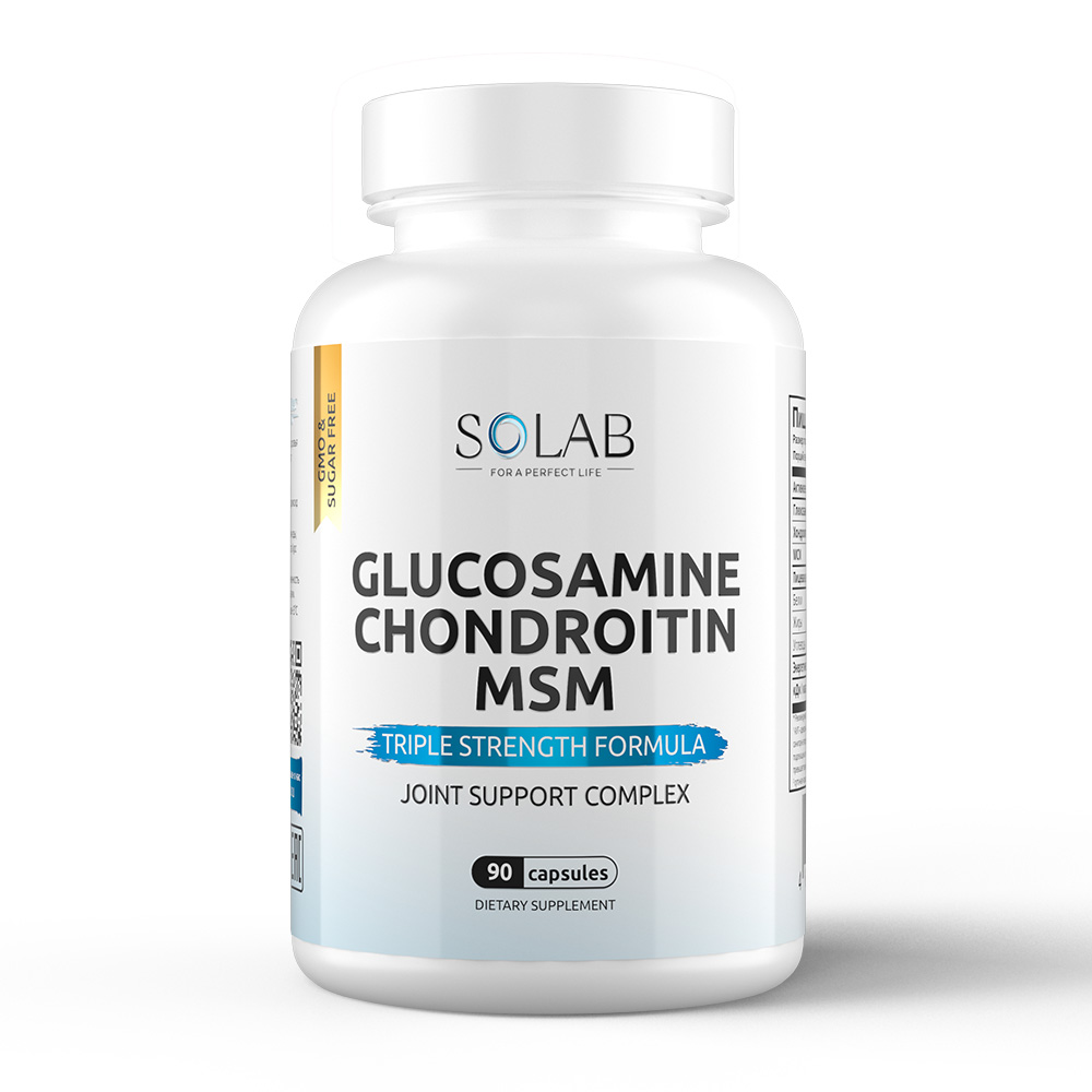 Хондроитин+глюкозамин+MCM комплекс для суставов и связок SOLAB MSM