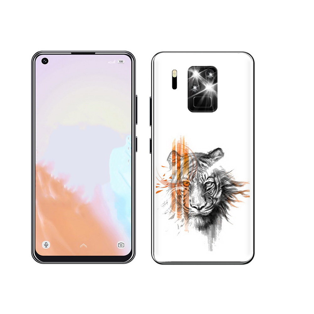 

Чехол MyPads Tocco для Oukitel C18 Pro огненный тигр, Прозрачный, Tocco