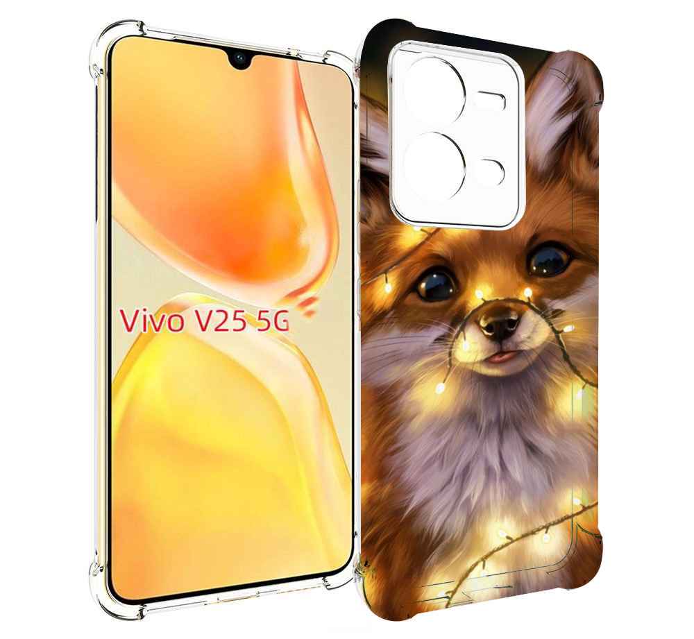 

Чехол MyPads Лисенок-в-гирлянде для Vivo V25 5G / V25e, Прозрачный, Tocco
