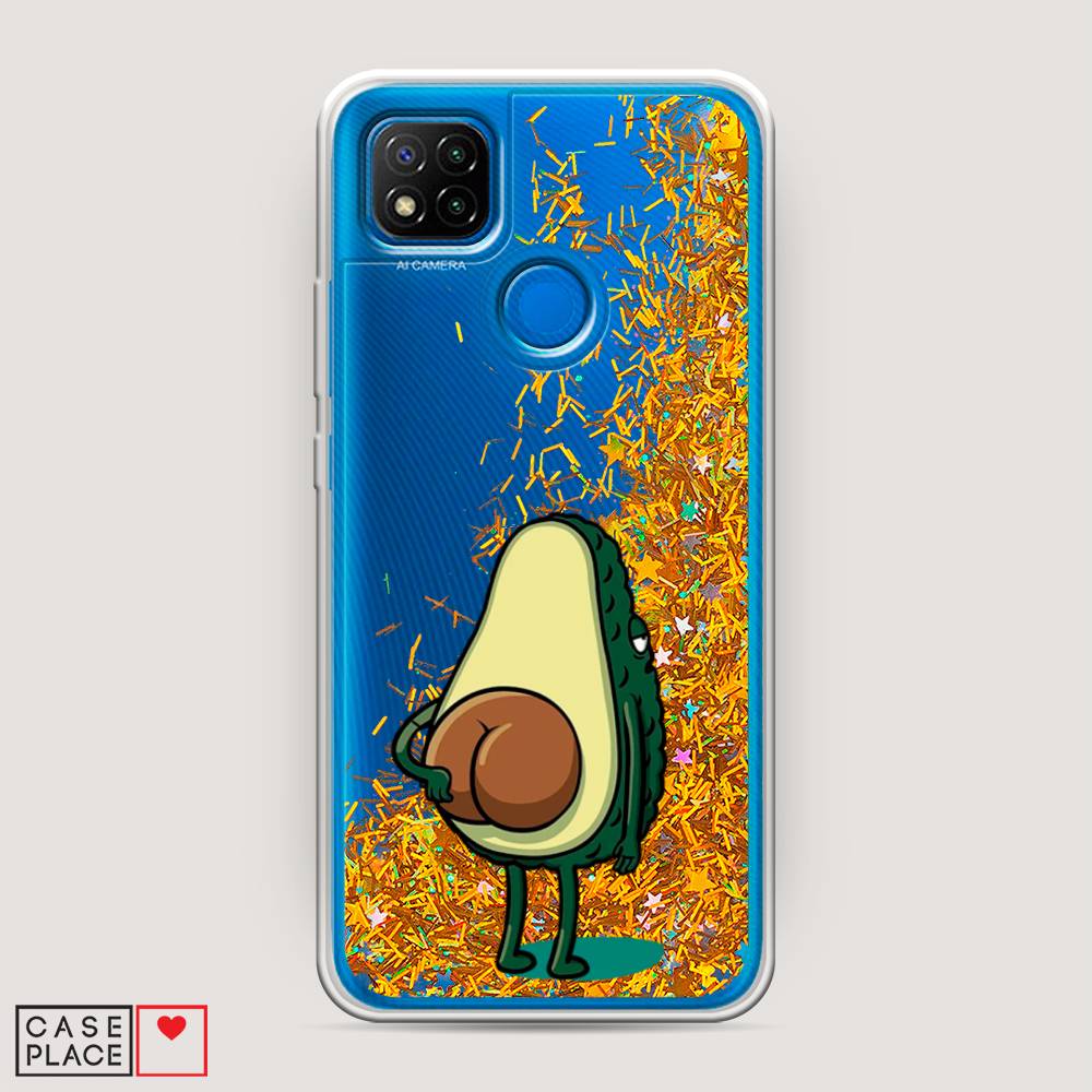 

Жидкий чехол с блестками "Попа авокадо" на Xiaomi Redmi 9C, 39090-1