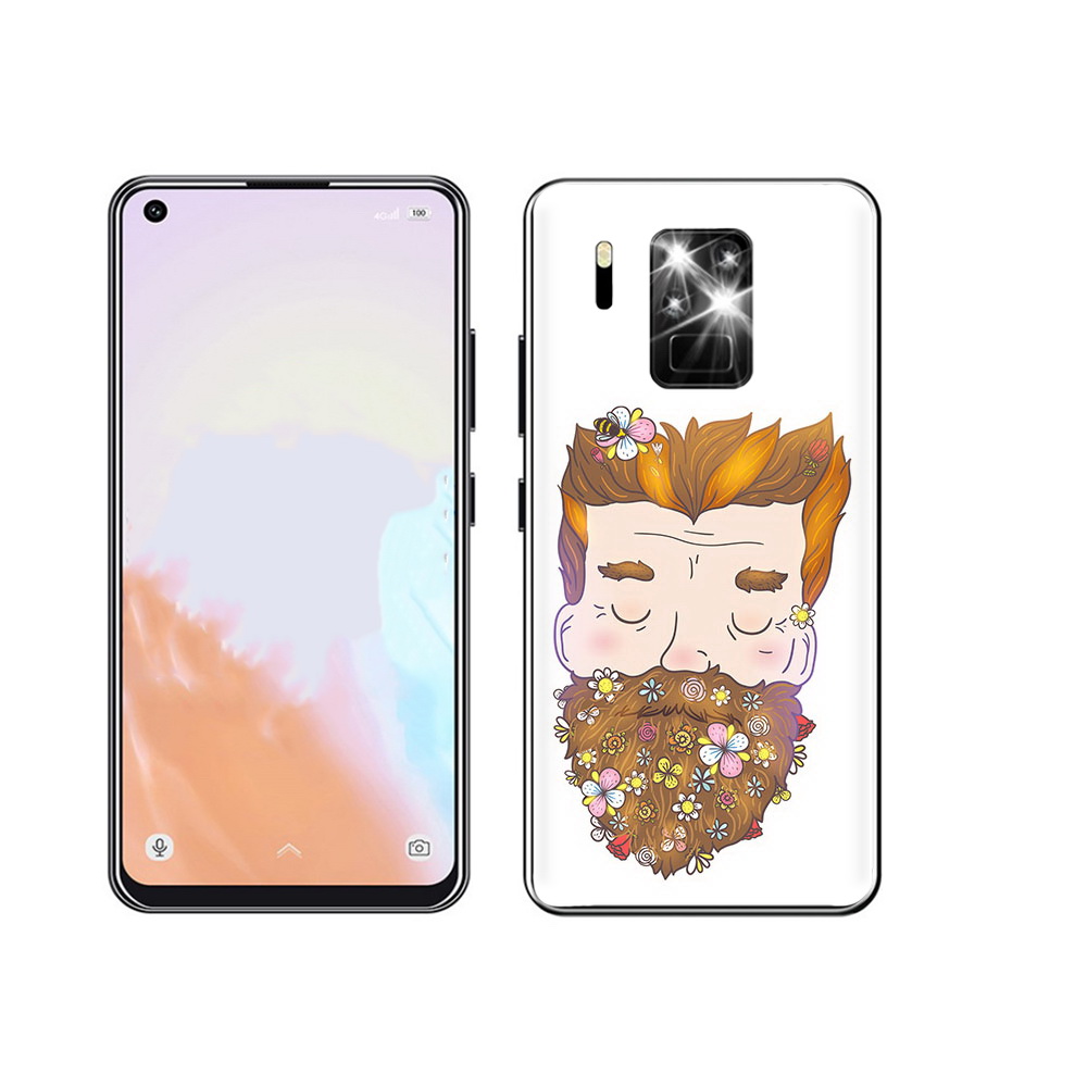 

Чехол MyPads Tocco для Oukitel C18 Pro мужчина с цветами в бороде, Прозрачный, Tocco