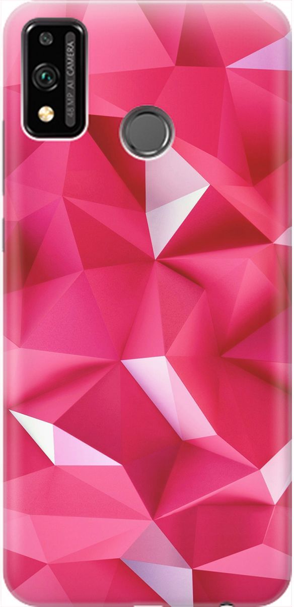 

Силиконовый чехол на Honor 9X Lite с принтом "Малиновые ромбы", 1889