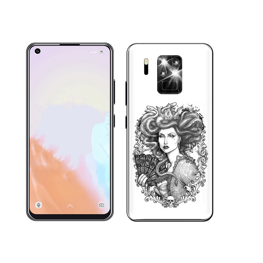 

Чехол MyPads Tocco для Oukitel C18 Pro медуза черно белый, Прозрачный, Tocco