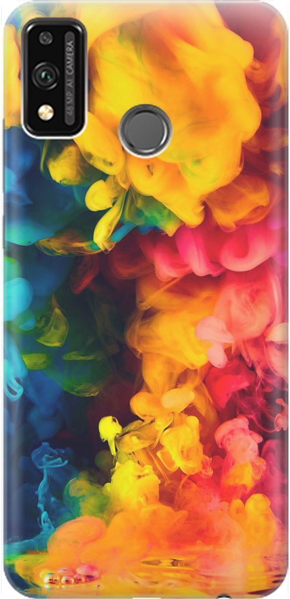 

Силиконовый чехол на Honor 9X Lite с принтом "Красочное буйство", Желтый;розовый, 1453