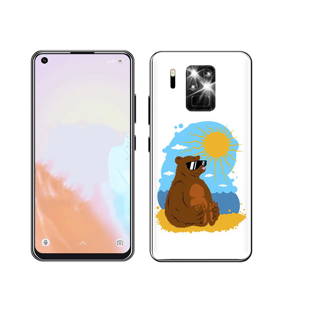 

Чехол MyPads Tocco для Oukitel C18 Pro медведь на чиле, Прозрачный, Tocco