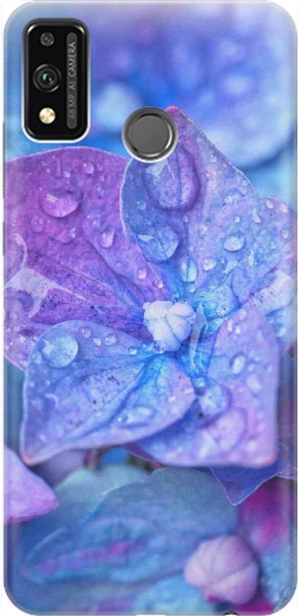 

Силиконовый чехол на Honor 9X Lite с принтом "Голубой цветочек", Голубой;фиолетовый, 1453