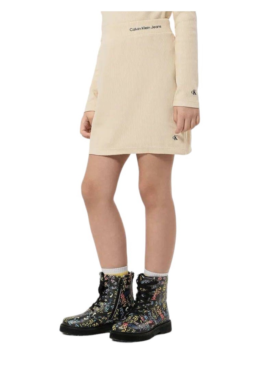 Юбка детская Calvin Klein Irregular Rib Skirt белый 104 юбка шорты женская asics advantage белый