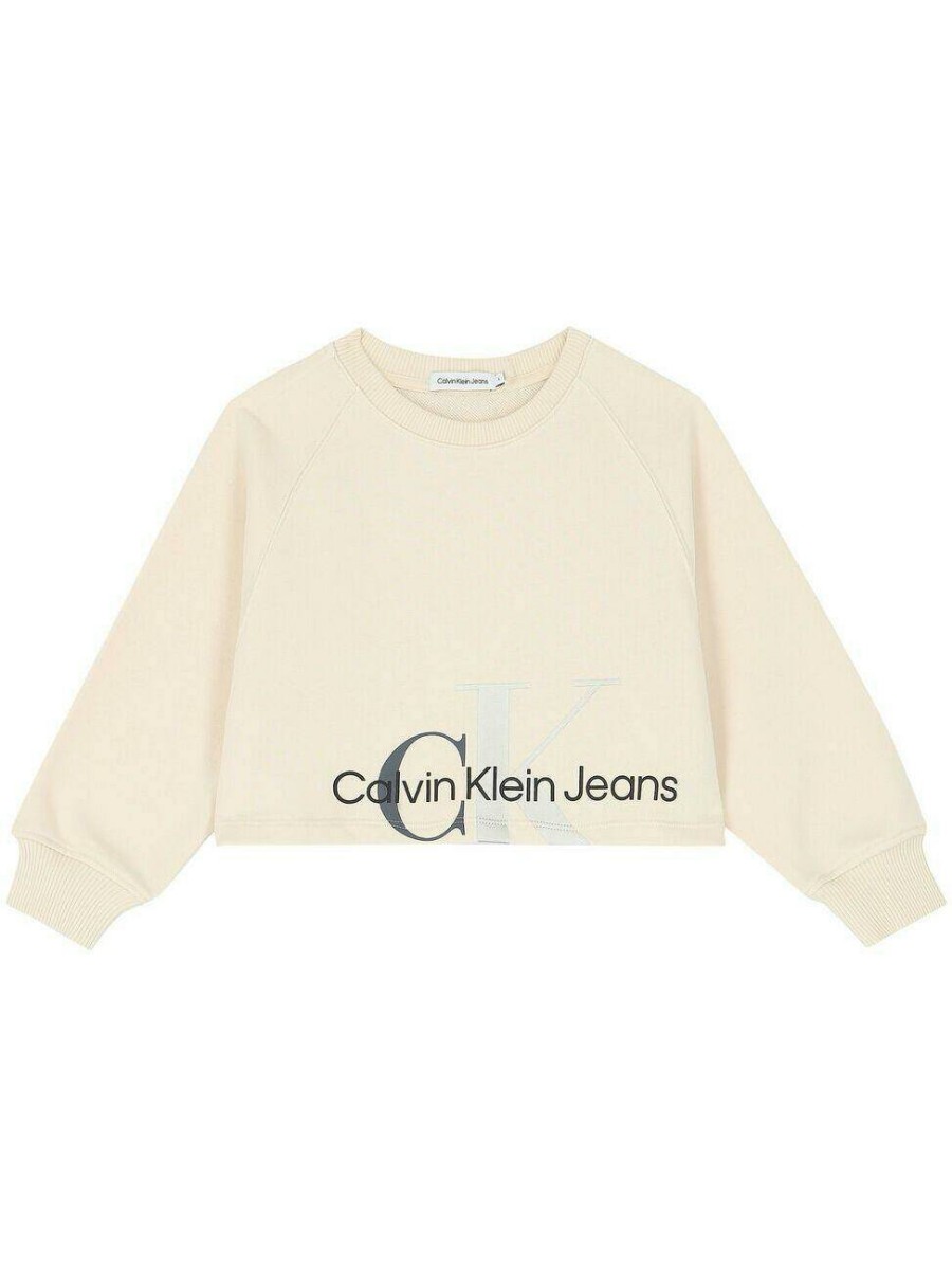 Свитшот детский Calvin Klein Mixed Monogram Cutoff Sweatshi Rt белый 104