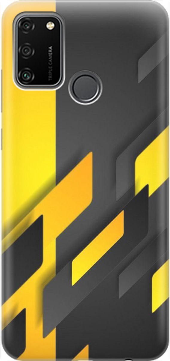 

Силиконовый чехол на Honor 9A с принтом "Черно-желтая абстракция", Желтый;черный, 1452