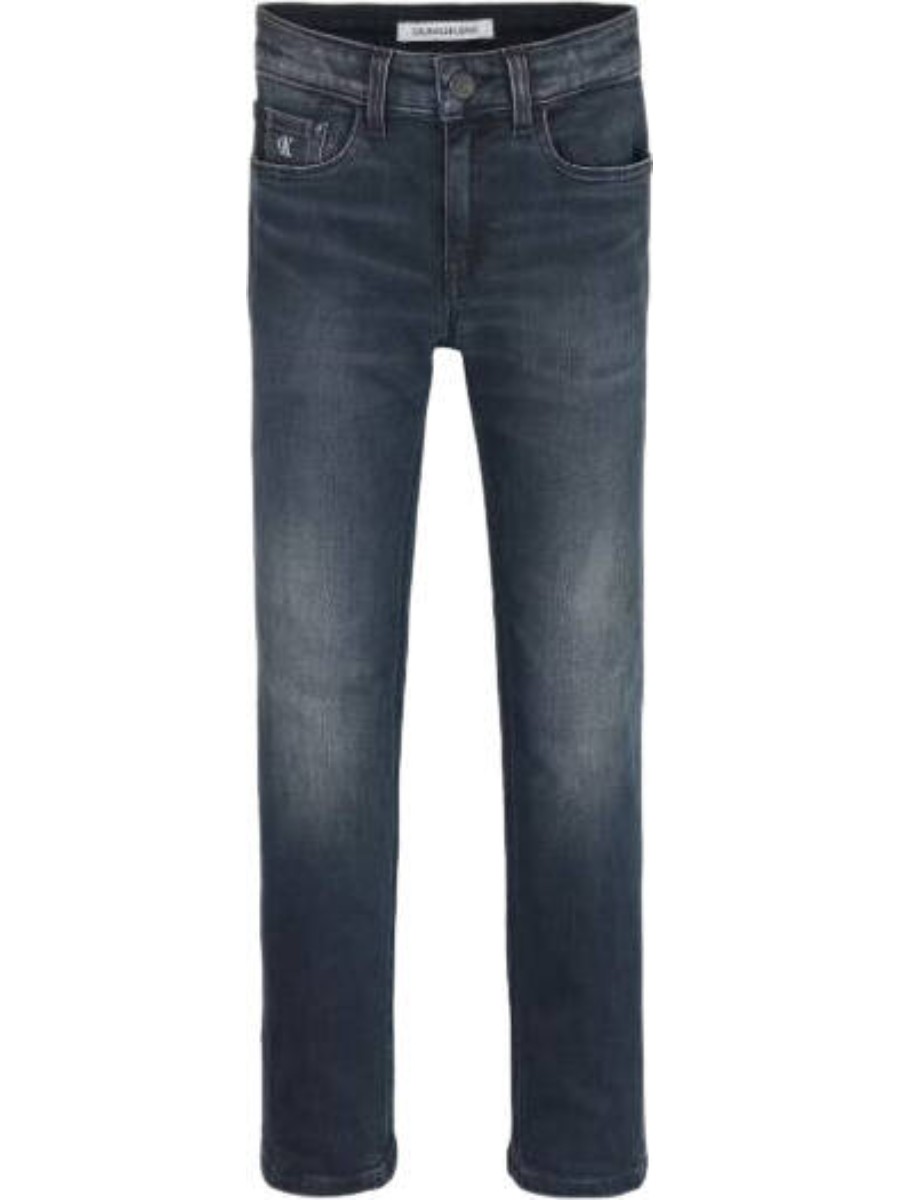 Джинсы детские Calvin Klein Slim Blue Black Tinted Str темно-синий 104 джинсы slim fit темно синие