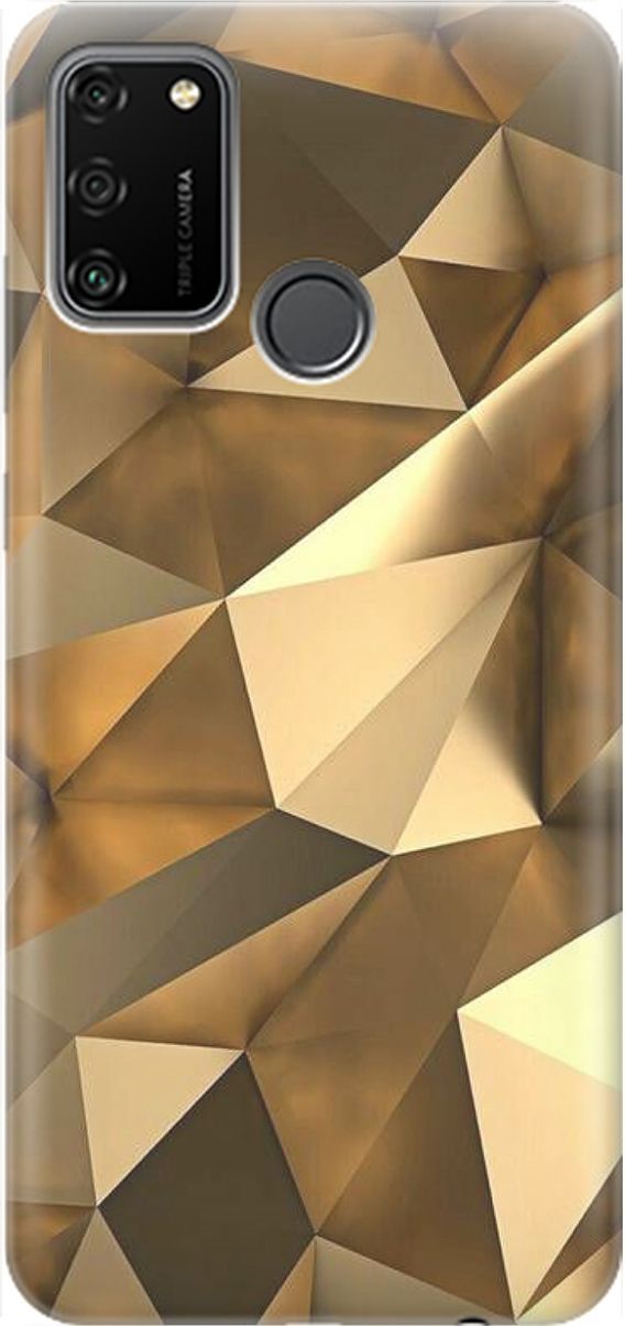 

Силиконовый чехол на Honor 9A с принтом "Бронзовые грани", Коричневый, 1452