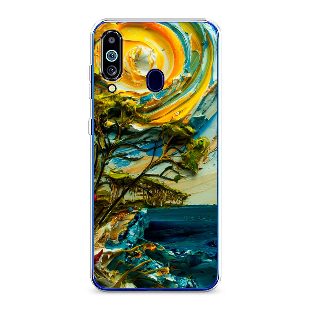 

Чехол на Samsung Galaxy M40 "Солнце живопись", Желтый;синий, 28750-4
