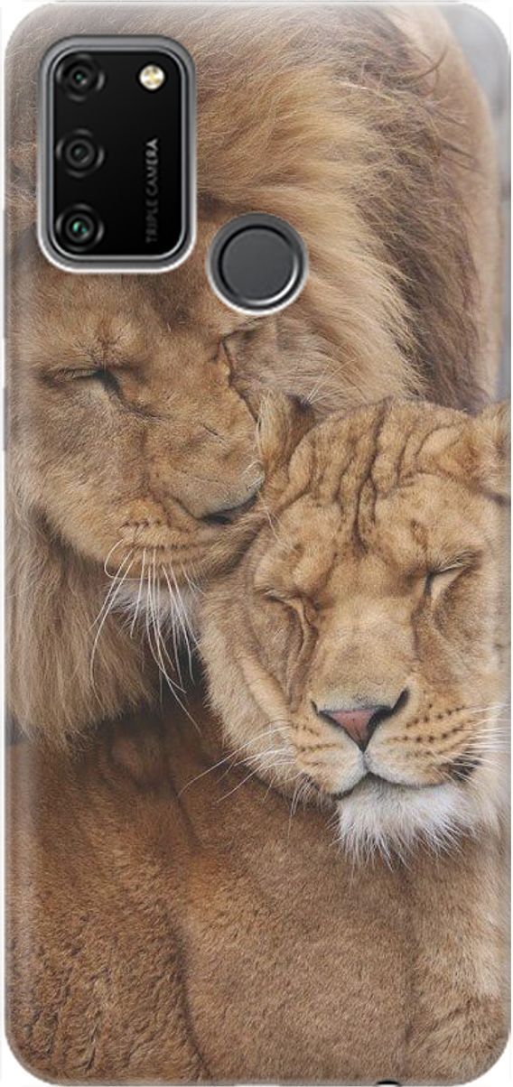 

Силиконовый чехол на Honor 9A с принтом "Милые львы", Бежевый;коричневый, 1452