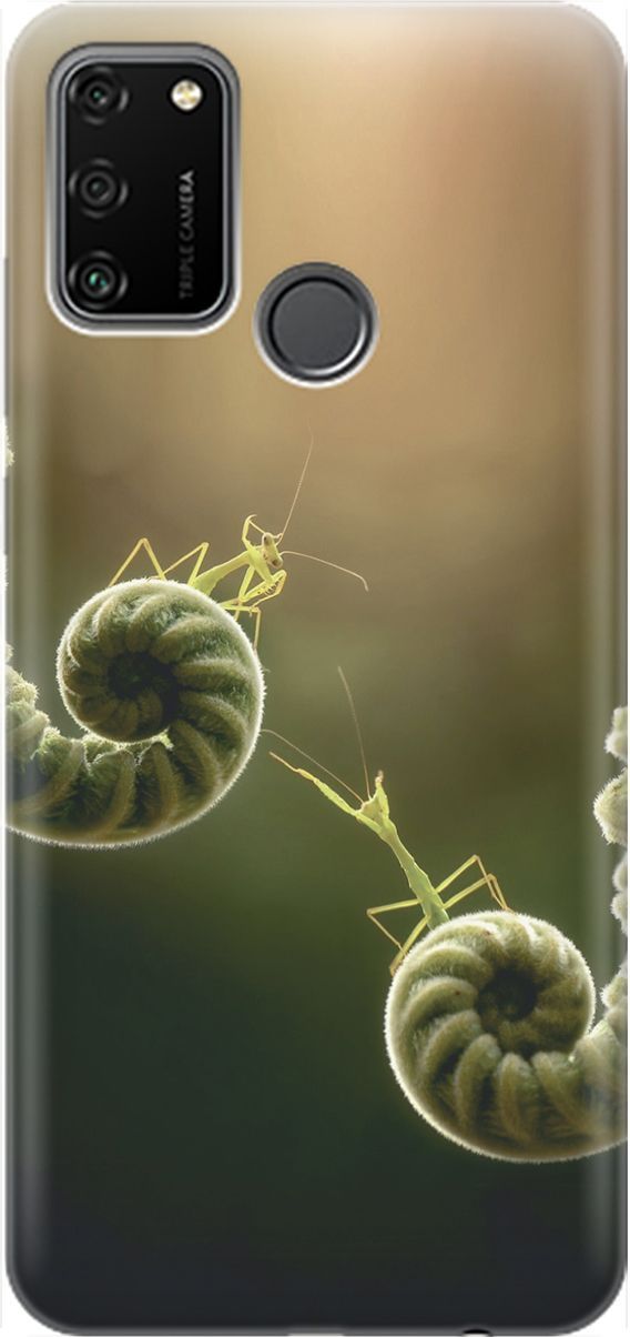 

Силиконовый чехол на Honor 9A с принтом "Пара богомолов", Бежевый;зеленый, 1452